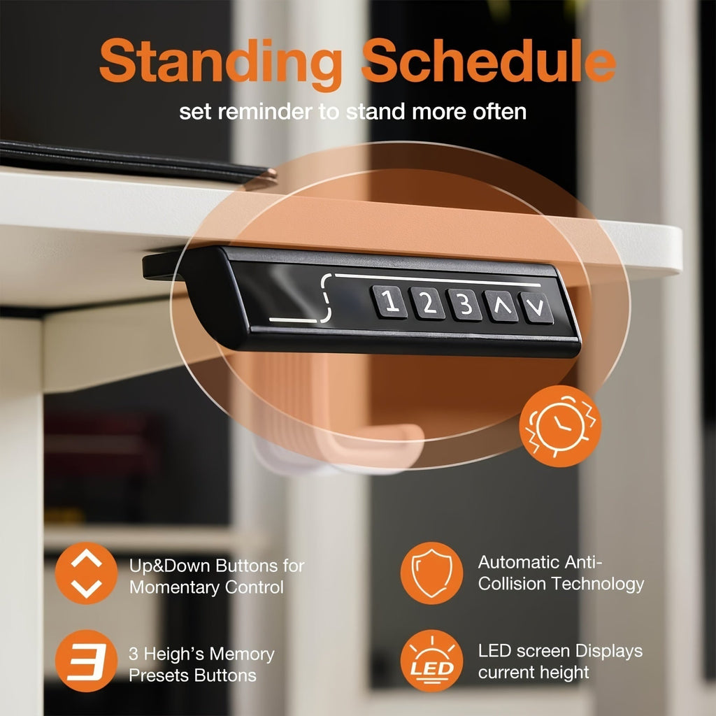 Electric Standing Desk Height Adjustable 40 48 55 63 Inch – Sit Stand Up Desk with Memory Controller & Anti-Collision, Ergonomic Home Office Gaming Workstation, 5 Colors