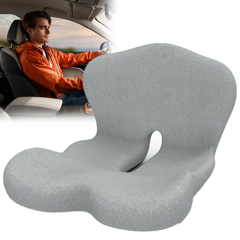 Ergonomic Memory Foam Seat Cushion with Back Support – Non-Slip Office Chair Gaming Chair Car Seat Pad for Hip & Tailbone Pain Relief, Long Sitting Comfort