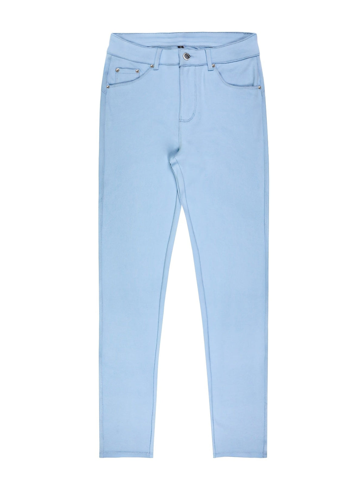 High Waist Stretch Skinny Jeans Women Metal Button Detail Street Style Slim Fit Denim Pants 10 Colors S-XXL