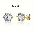 Moissanite Stud Earrings for Women S925 Sterling Silver – 0.5CT 1CT 2CT 3CT Vintage Style Diamond Alternative Earrings in Gold Silver Elegant Jewelry Gift