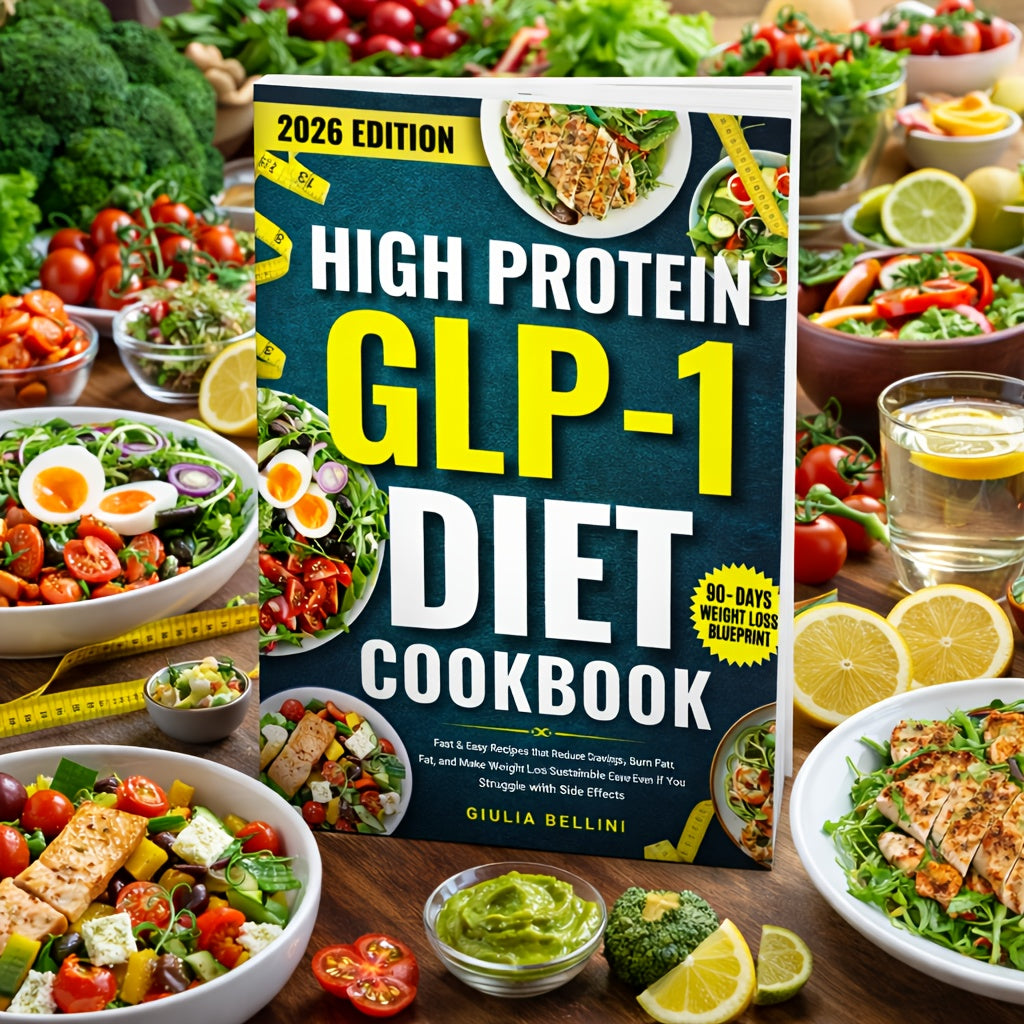 High Protein GLP-1 Diet Cookbook Fast Easy Recipes – Reduce Cravings Burn Fat Sustainable Weight Loss, Ozempic Wegovy Mounjaro Friendly Meal Plan Guide Gift for Health