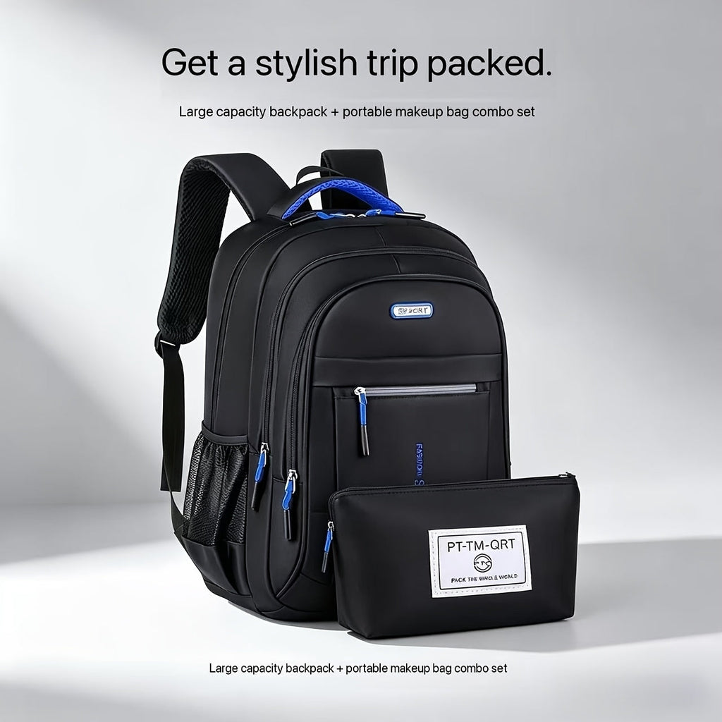 Men's Large Capacity Travel Backpack Set Durable Nylon Multi-Compartment Laptop Bag with Adjustable Straps for Business Travel Campus – Backpack & Handbag Shoulder Bag Combinations