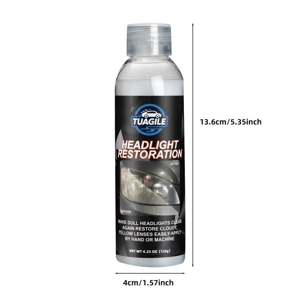 Headlight Restoration Kit UV Protective Coating Spray – Chemical Formula Removes Yellowing Oxidation & Haze, Restores Foggy Cloudy Headlights to Crystal Clear Brightness for All Cars