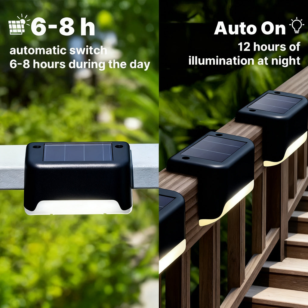 Solar Deck Lights Outdoor Waterproof LED – Auto Dusk to Dawn 800mAh Warm White Solar Powered Step Stair Fence Pathway Patio Garden Driveway Yard Wall Lighting 8 16 32 Pack