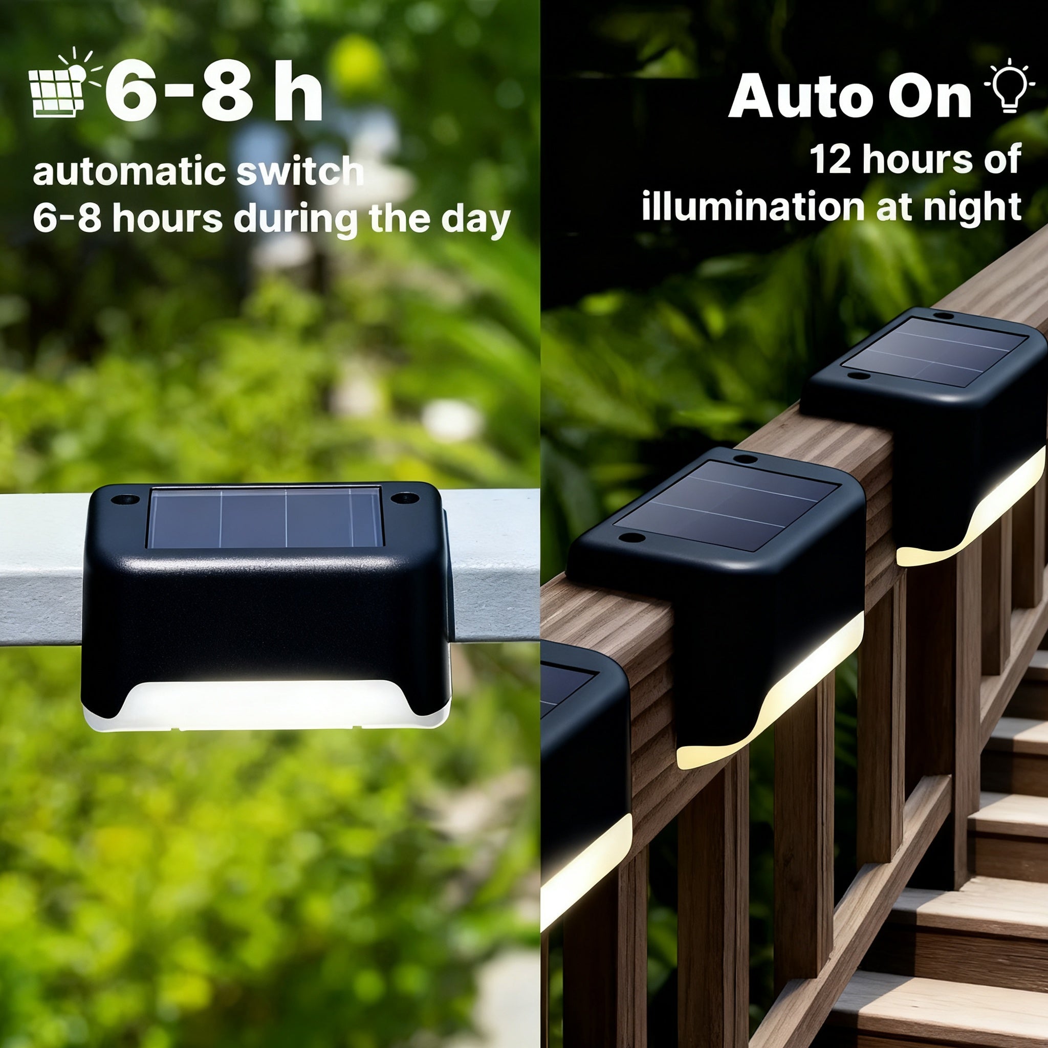 Solar Deck Lights Outdoor Waterproof LED – Auto Dusk to Dawn 800mAh Warm White Solar Powered Step Stair Fence Pathway Patio Garden Driveway Yard Wall Lighting 8 16 32 Pack