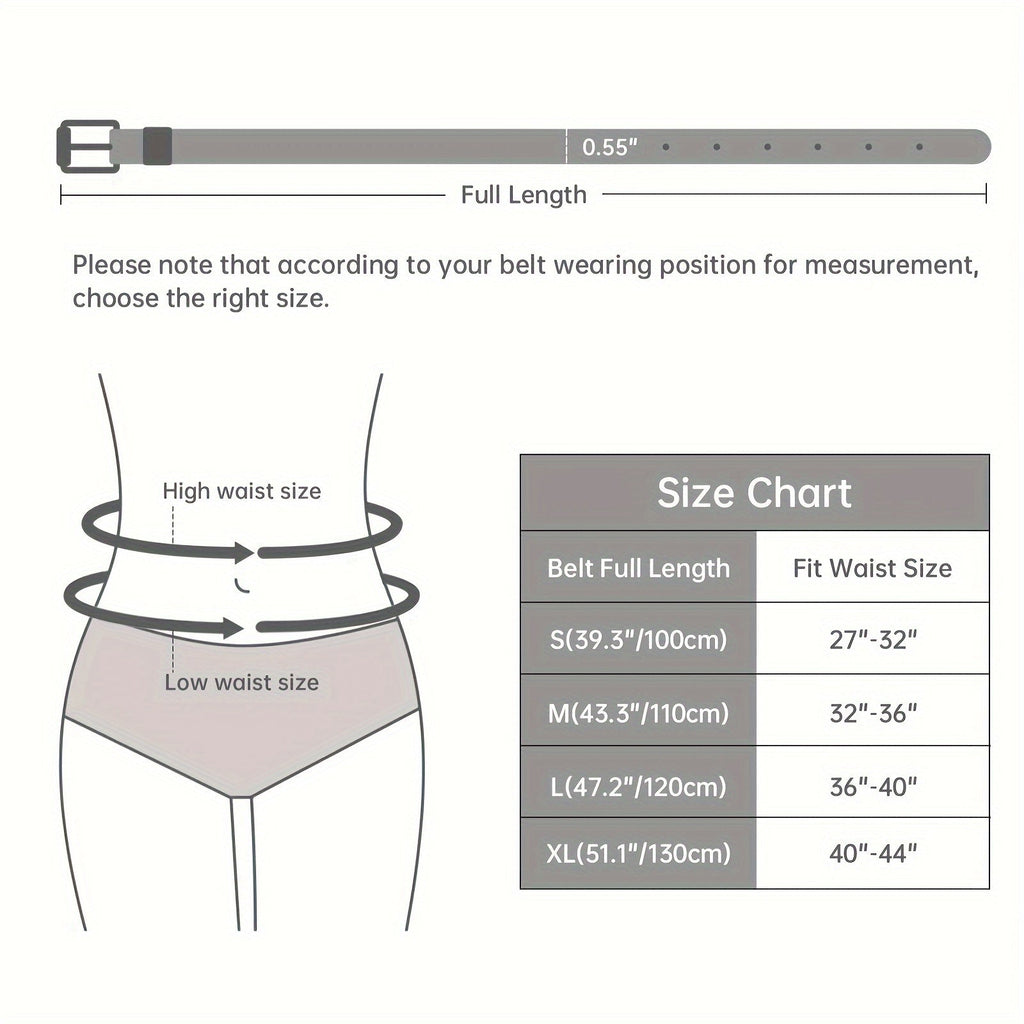 Women's PU Leather Slim Waist Belt 4 Styles Sizes S to 1XL Skinny Fashion Belt for Dresses Jeans Skirts Sweet Casual Outfits – Style A B C D