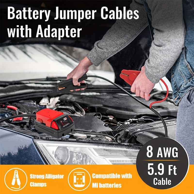 Dewalt Compatible Car Jump Starter Booster Cables with Adapter for Dewalt 20V Battery Portable Automotive Jumper Cables for Car Jump Starting Battery Not Included