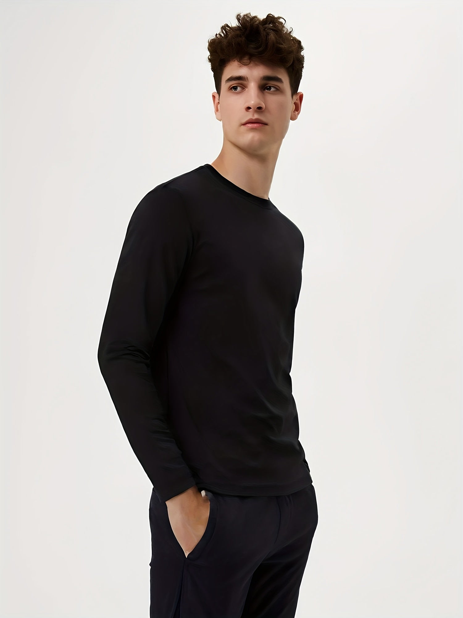 Men's Long Sleeve Shirts 5 Pack – Quick Dry Moisture Wicking 100% Polyester Athletic Tee, S-3XL, Running Training Hiking Golf Casual Wear