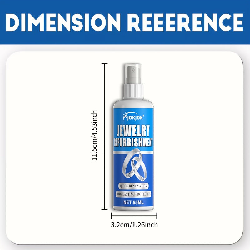 Jewelry Polish and Oxidation Remover 1.86oz with Sponge Applicator – Restores Luster on Gold Silver Bracelets Necklaces Rings Chains – Surfactant-Free Tarnish Remover Metal Brightening Cleaner for Home Use