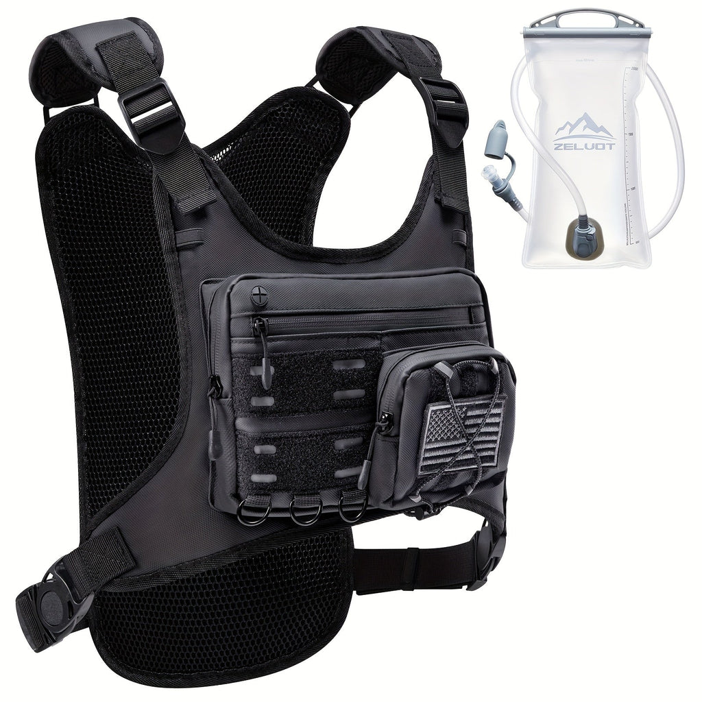 Running Hydration Vest with 3L Water Bladder Lightweight Adjustable Chest Pack Reflective Gear Holder for Men Women Marathon Trail Running Hiking Black Gray Camo Olive