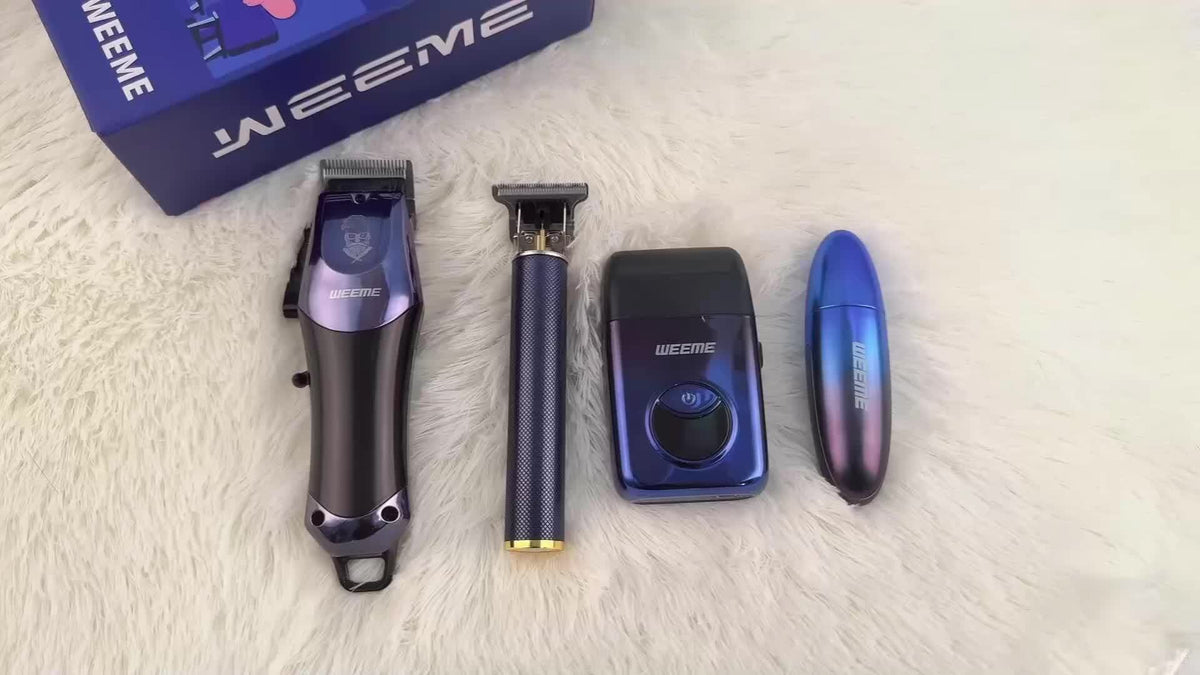 Men's Electric Hair Clipper Grooming Set USB Rechargeable Cordless Nose Hair Trimmer Shaver 2-Piece 4-Piece 5-Piece Professional Lithium Battery Father's Day Birthday Gift Golden Blue