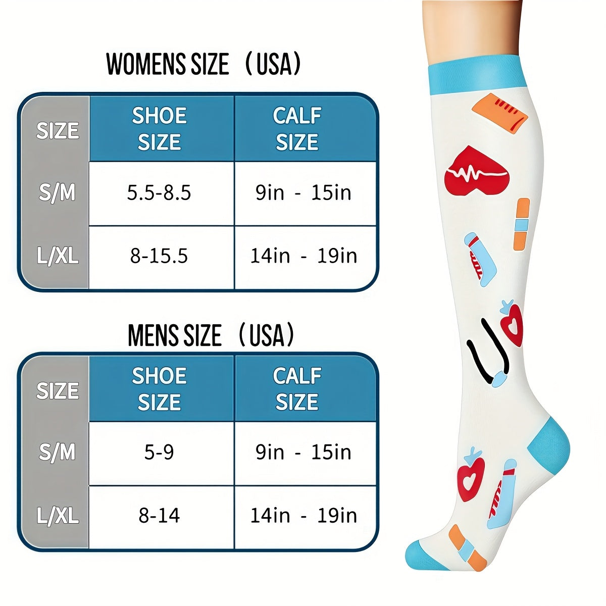 Compression Sports Socks 6 Pack Unisex Lightweight Mid-Calf – Casual Athletic Socks for Running Cycling Soccer Hiking Outdoor Activities & Travel, Sizes S/M & L/XL