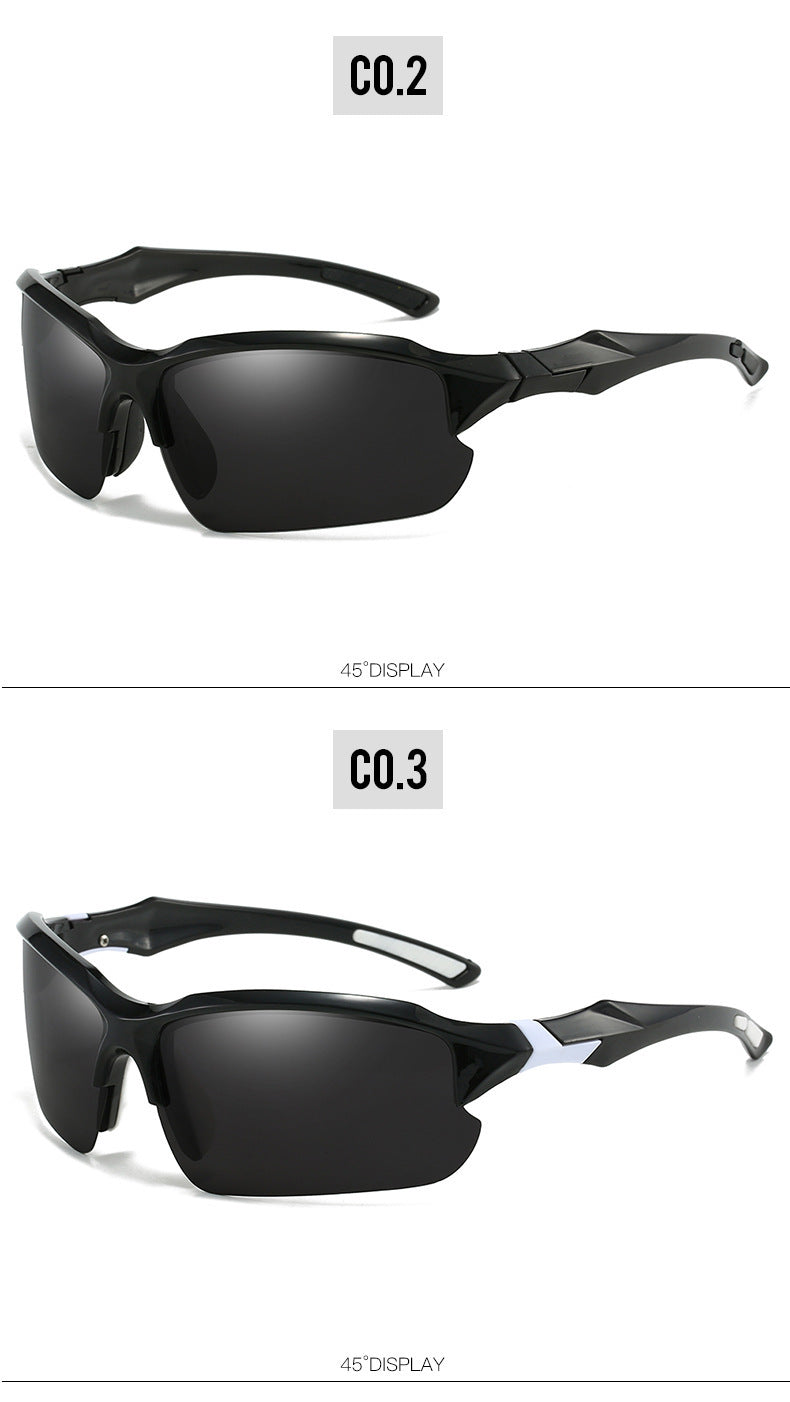 Half Frame Polarized Sports Sunglasses for Men UV400 Protection Lightweight Goggles for Skiing Driving Running Fishing Outdoor Activities 3-Pack or 10-Pack