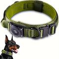 Tactical Dog Collar with AirTag Holder & Handle – Heavy Duty PC Nylon, Adjustable M/L/XL for Medium Large Dogs, Military Style Training Collar with Control Handle