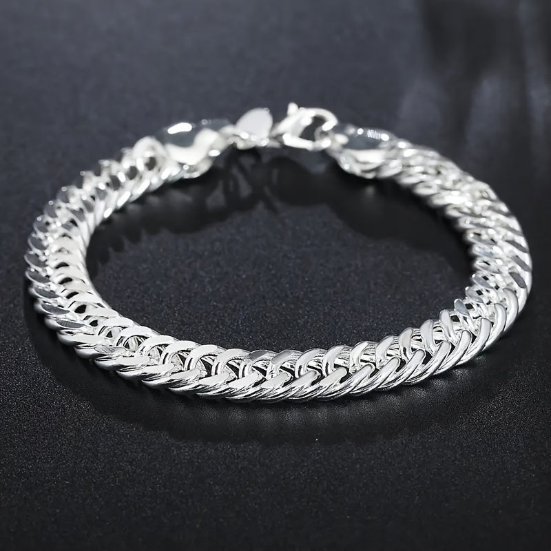 925 Sterling Silver Cuban Link Bracelet 10mm Wide for Men & Women – Tarnish-Resistant Hypoallergenic Chunky Chain, Unisex Streetwear & Boho Jewelry Gift for Weddings, Birthdays & Everyday Wear