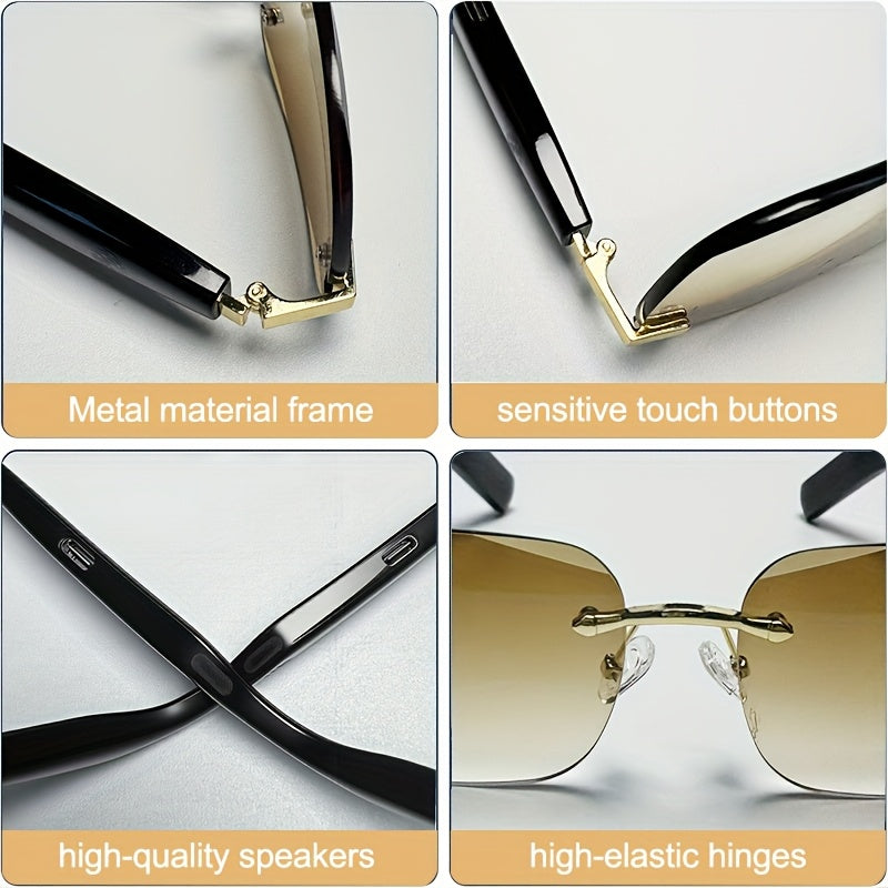 Bluetooth Smart Glasses Touch Controls Open Ear Audio – Integrated Mic Hands-Free Calls & Music UV Protection Polarized Lens for Outdoor Sports, Driving & Everyday Wear