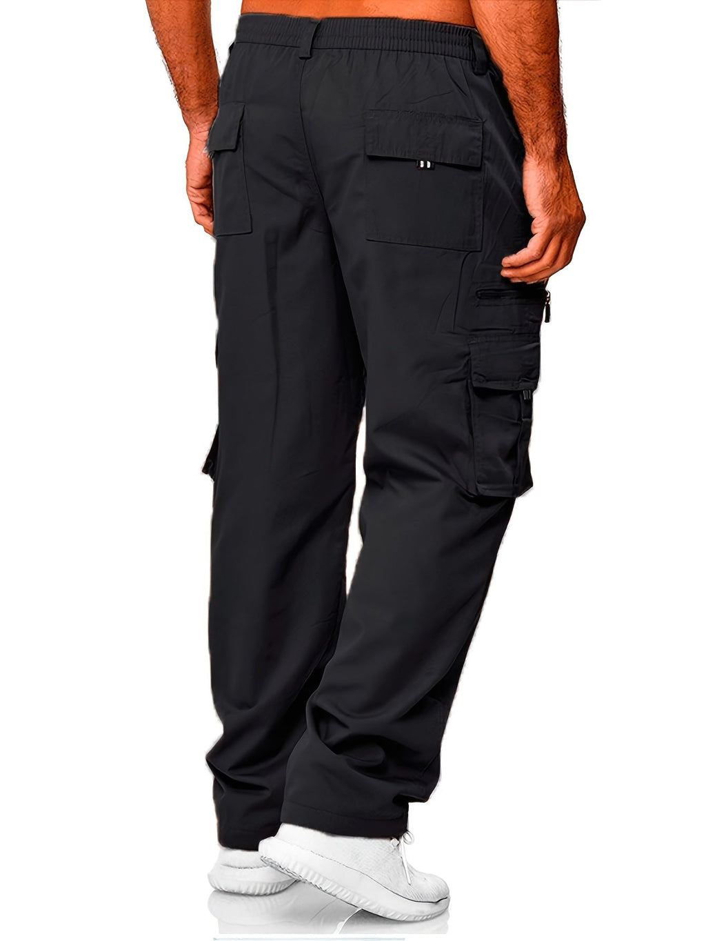 Men's Cargo Pants 3-Pack Multi-Pocket Regular Fit – Solid Color Polyester Woven Hiking Outdoor Pants for Spring & Fall, Sizes S-XXXL, 9 Color Combos