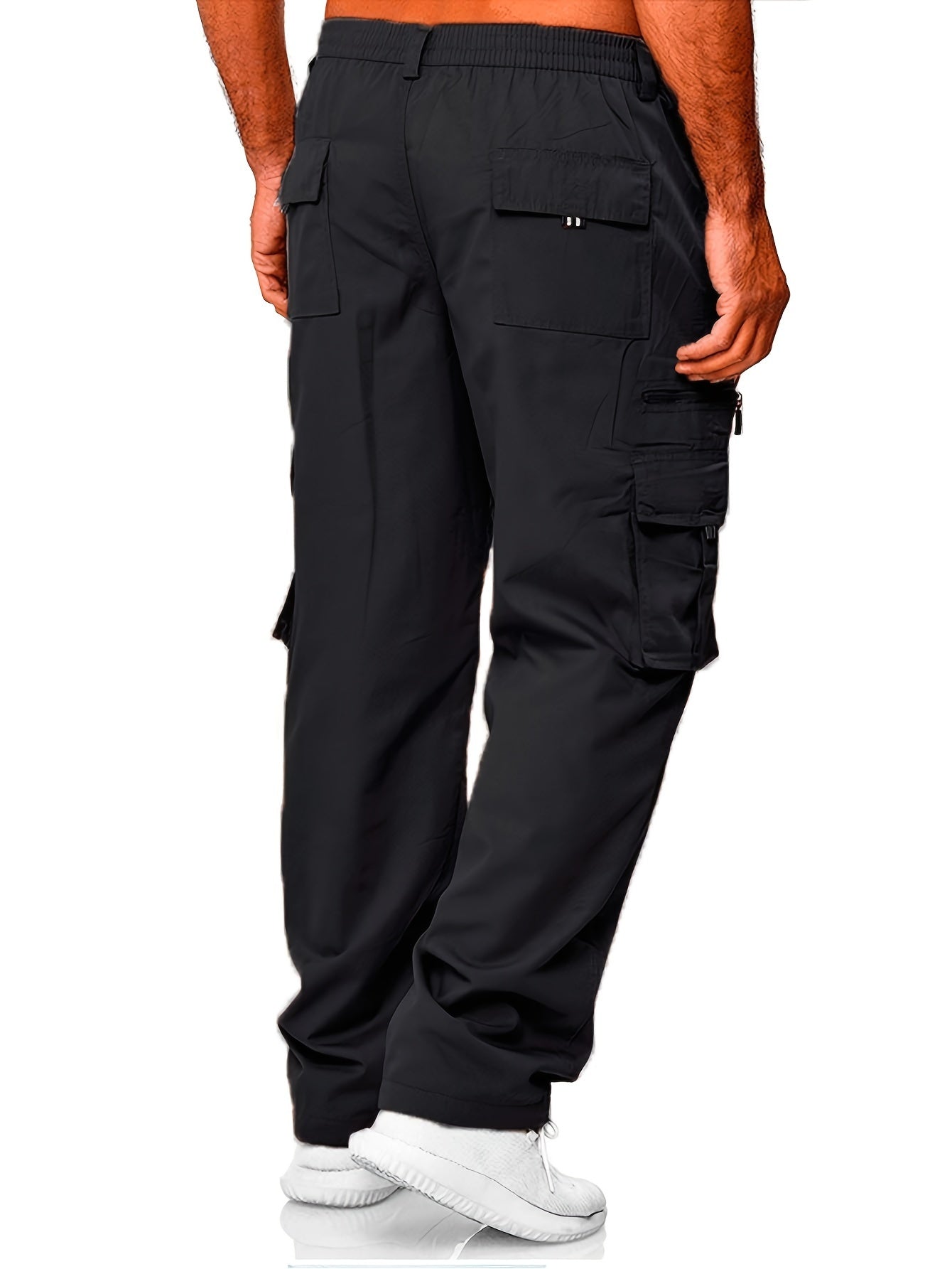 Men's Cargo Pants 3-Pack Multi-Pocket Regular Fit – Solid Color Polyester Woven Hiking Outdoor Pants for Spring & Fall, Sizes S-XXXL, 9 Color Combos