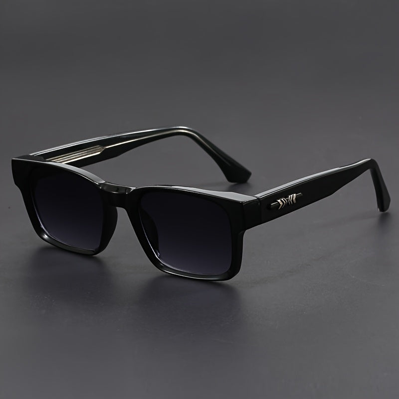 Chic Square Fashion Glasses with Black Frame & Leopard Print Accents, Durable TR90 Japanese-Inspired Thick Frame Eyewear, Versatile Everyday Style Accessory