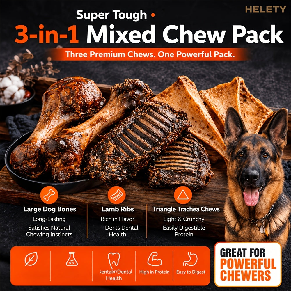Long-Lasting Beef Bone Dog Chews Real Beef Flavor Chew Bones for Medium and Large Dogs Natural Daily Reward Dental Treats for Indoor Outdoor Snack Training Labrador German Shepherd