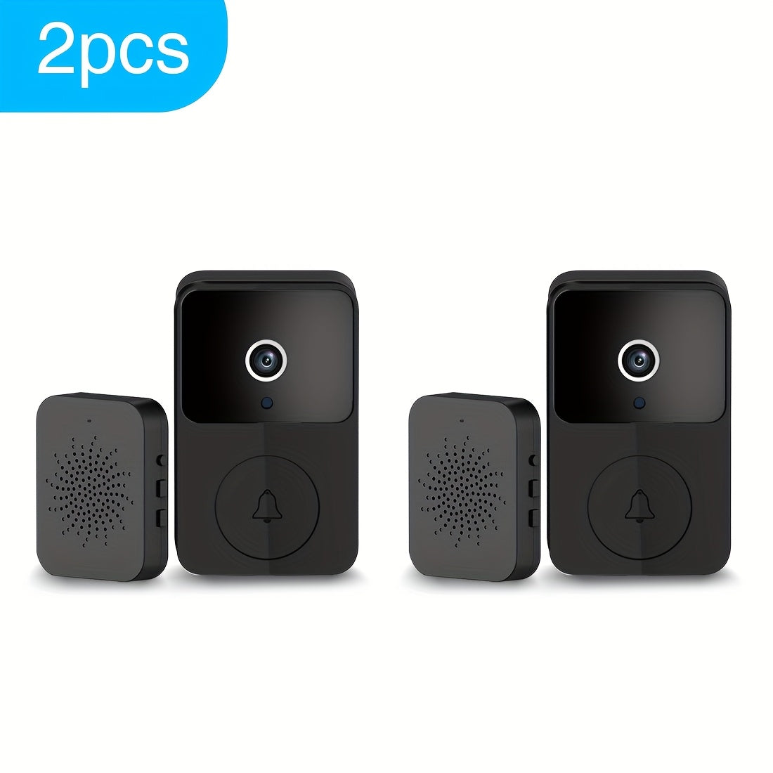 Wireless Video Doorbell Camera with HD Night Vision, Motion Alerts & Two-Way Audio – Smart WiFi Doorbell with Remote Mobile View, Voice Changer, Photo Capture & Rechargeable Battery for Home Security