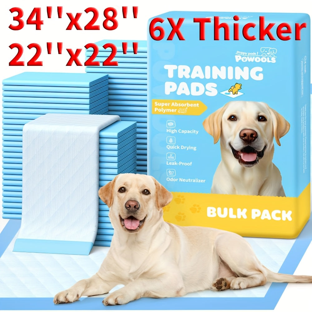 Dog Pee Pads 100 Count 6-Layer Super Absorbent Puppy Training Pads Leak-Proof & Odor Control – Disposable Dog Potty Pads for Puppies, Dogs & Cats, 34"x28" or 22"x22"
