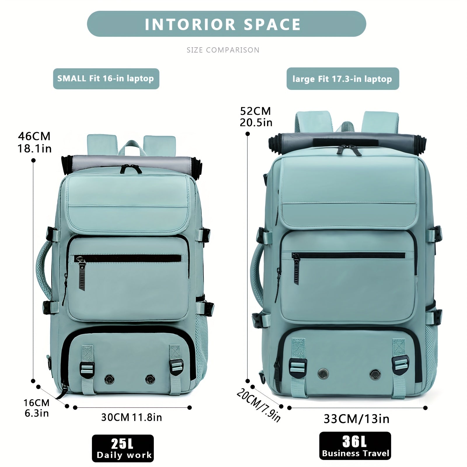 17 Inch Laptop Backpack Large Capacity – Airline Approved Travel Bag with Shoe Compartment, Multi-Pocket Business Work Backpack for Men, Durable Nylon, Hiking & Camping, Small & Large Sizes
