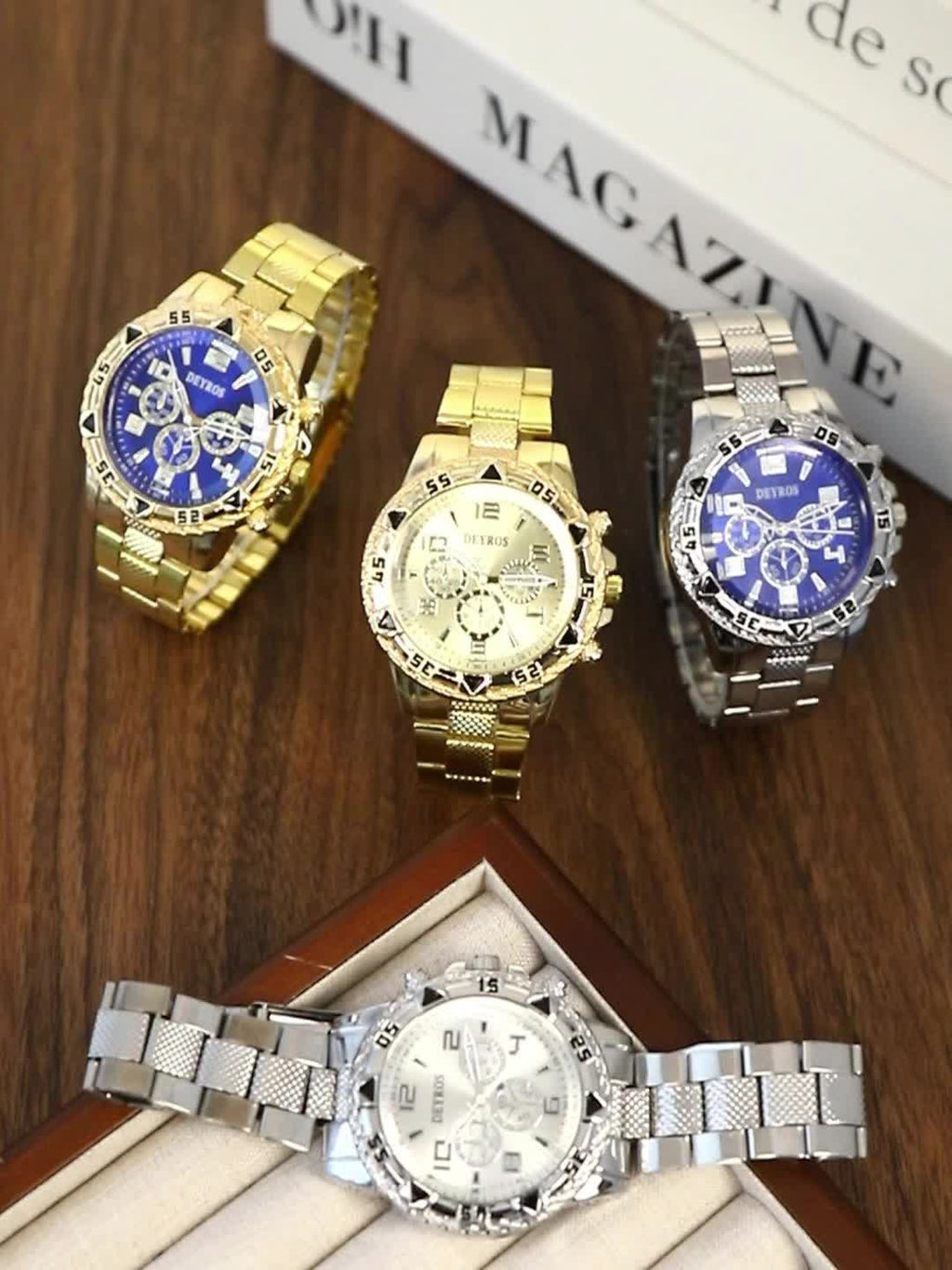 Men's Quartz Watch Set 10 Pcs – Analog Alloy Case, Faux Leather Strap, Date Display, Multiple Styles – Casual Wrist Watches for Men, Perfect Gift Set