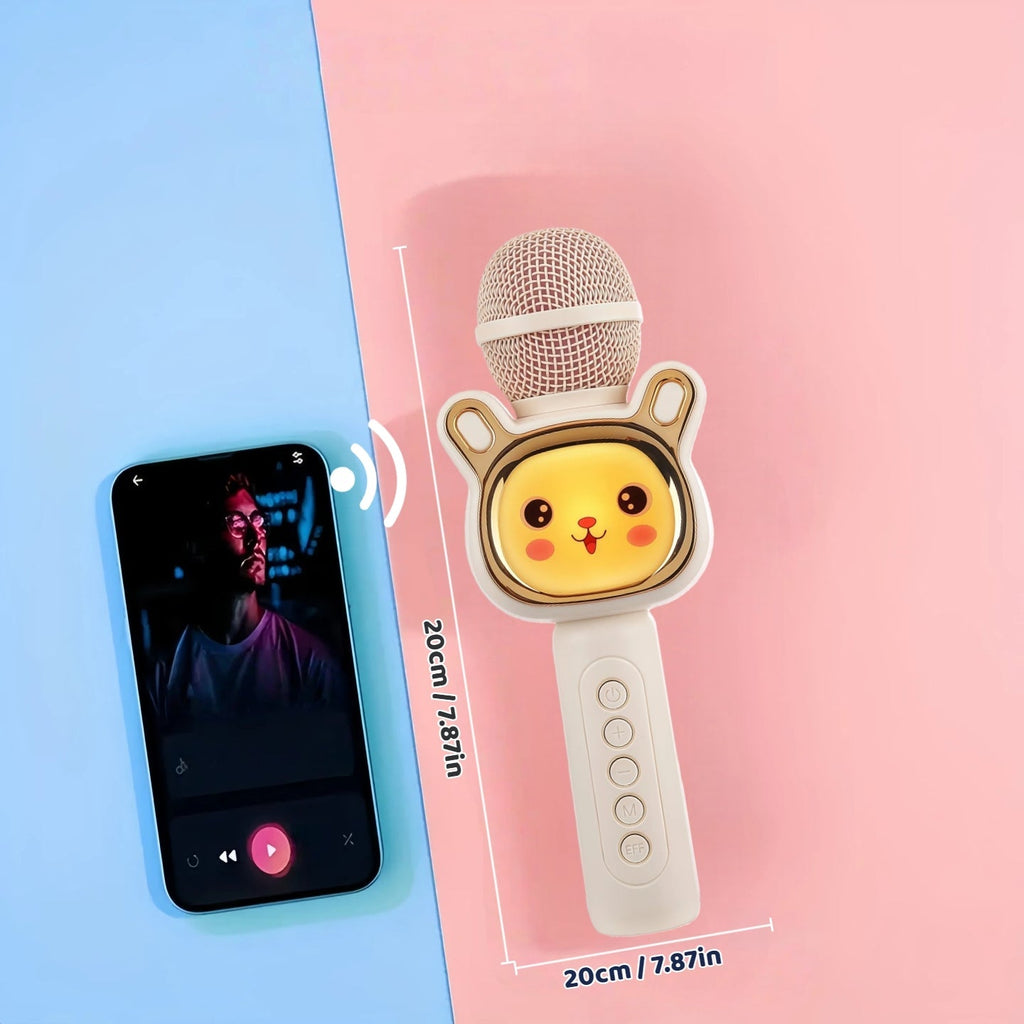 5-in-1 Wireless Karaoke Microphone with Built-In Speaker, LED Lights & Voice Changer – Portable Bluetooth Singing Mic for Parties, Family Gatherings, Travel & Outdoor Fun, 10 Colors