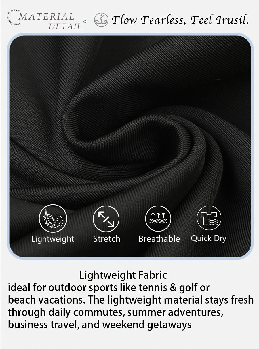 Women's 20-Inch Knee Length Skorts with 5 Pockets – High Waist Built-In Shorts Athletic Skirt for Tennis Golf Pickleball Hiking Casual Wear, Sizes S-XXL, 5 Colors Black White Navy Sky Blue Deep Red