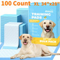 XL Dog Pee Pads 34x28 Inch 100 Count Disposable - Super Absorbent Leak-Proof Odor Control Training Pads for Puppies Large Dogs and Elderly Dogs, Extra Large Potty Pads for Indoor Use, Blue