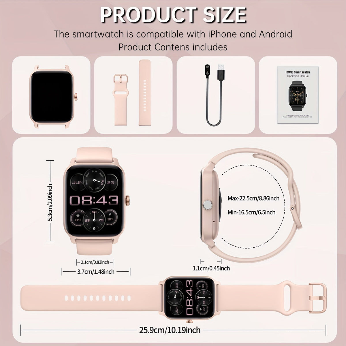 FAWEIO Smart Watch with Alexa & Wireless Calling – 1.8" HD Touchscreen Fitness Tracker, 100+ Sports Modes, Heart Rate SpO2 Sleep Monitor, Compatible with iPhone & Android for Women & Men
