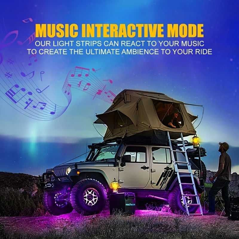 Car LED Underglow Atmosphere Light Kit App Wireless Control - Multiple Scene Modes 2 Strips 23.62 x 35.43 Inch Interior Exterior Decorative RGB Lighting for Cars Trucks SUVs