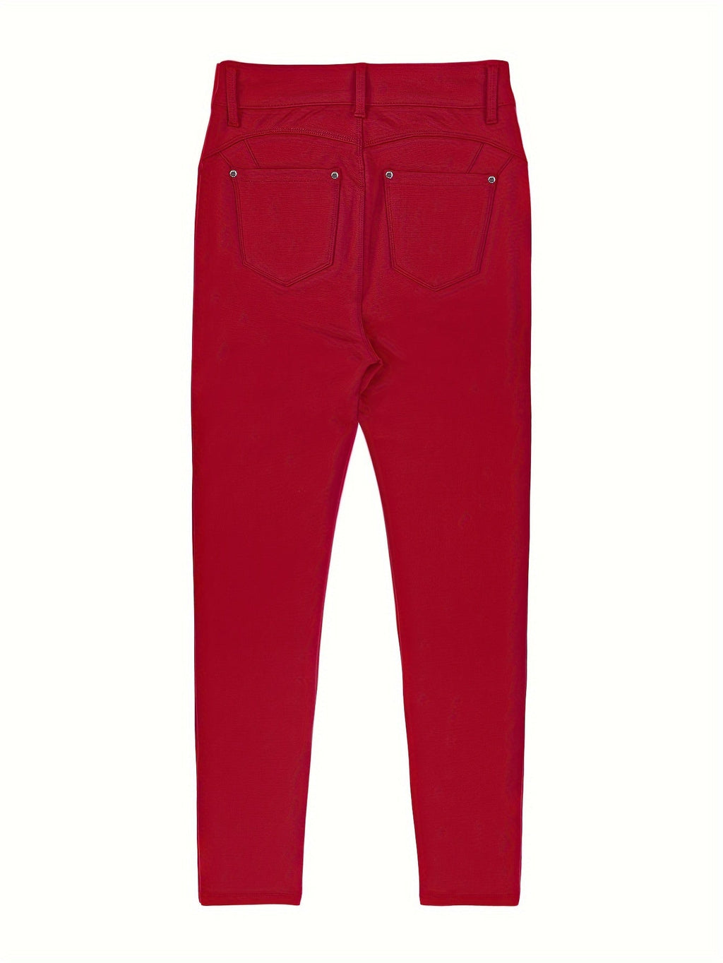 High Waist Stretch Skinny Jeans Women Metal Button Detail Street Style Slim Fit Denim Pants 10 Colors S-XXL