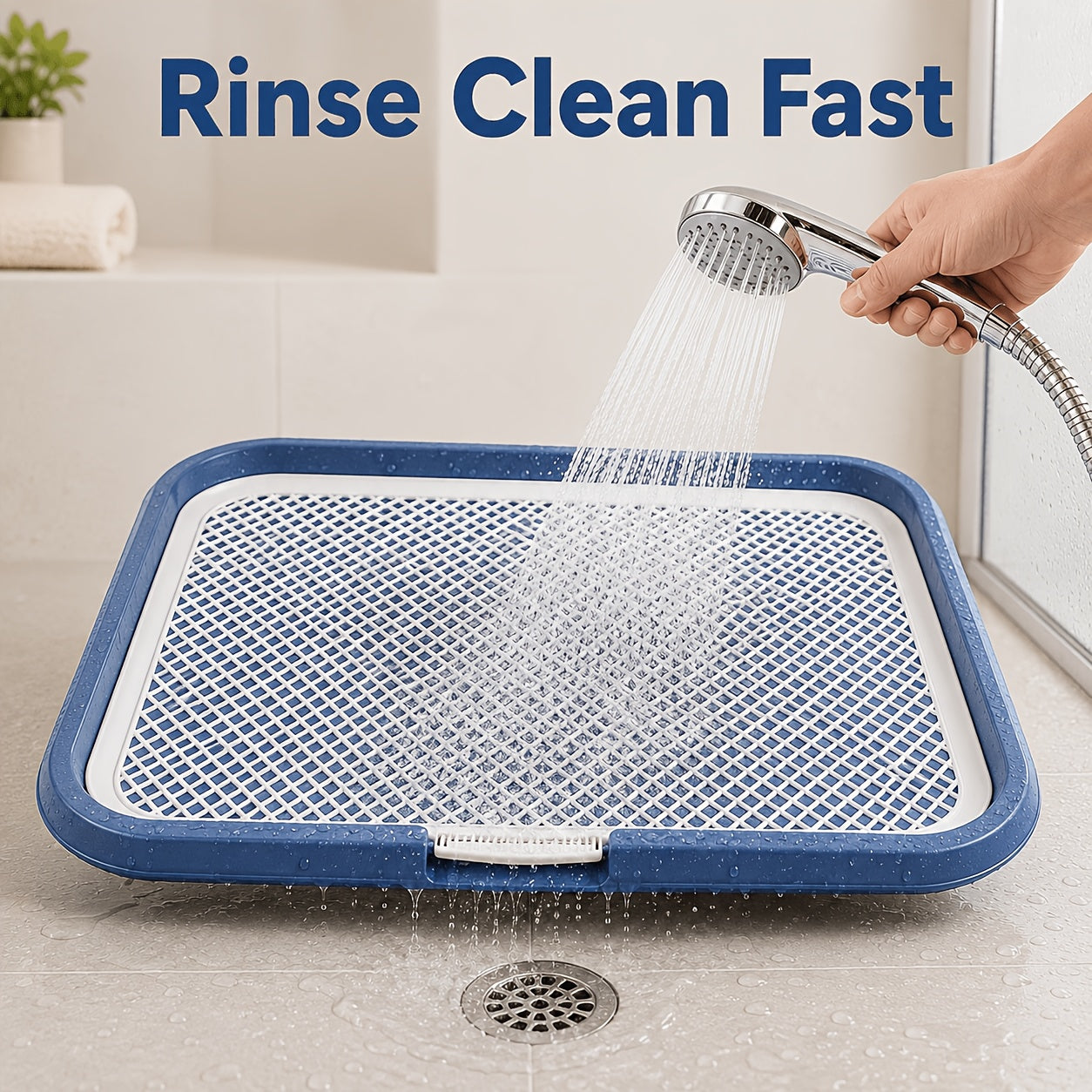 Leak-Proof Dog Potty Tray Indoor Puppy Toilet with Removable Grating Washable Pee Pad Holder for Apartment Puppy Training Pet Potty Station for Small Medium Dogs Easy Clean
