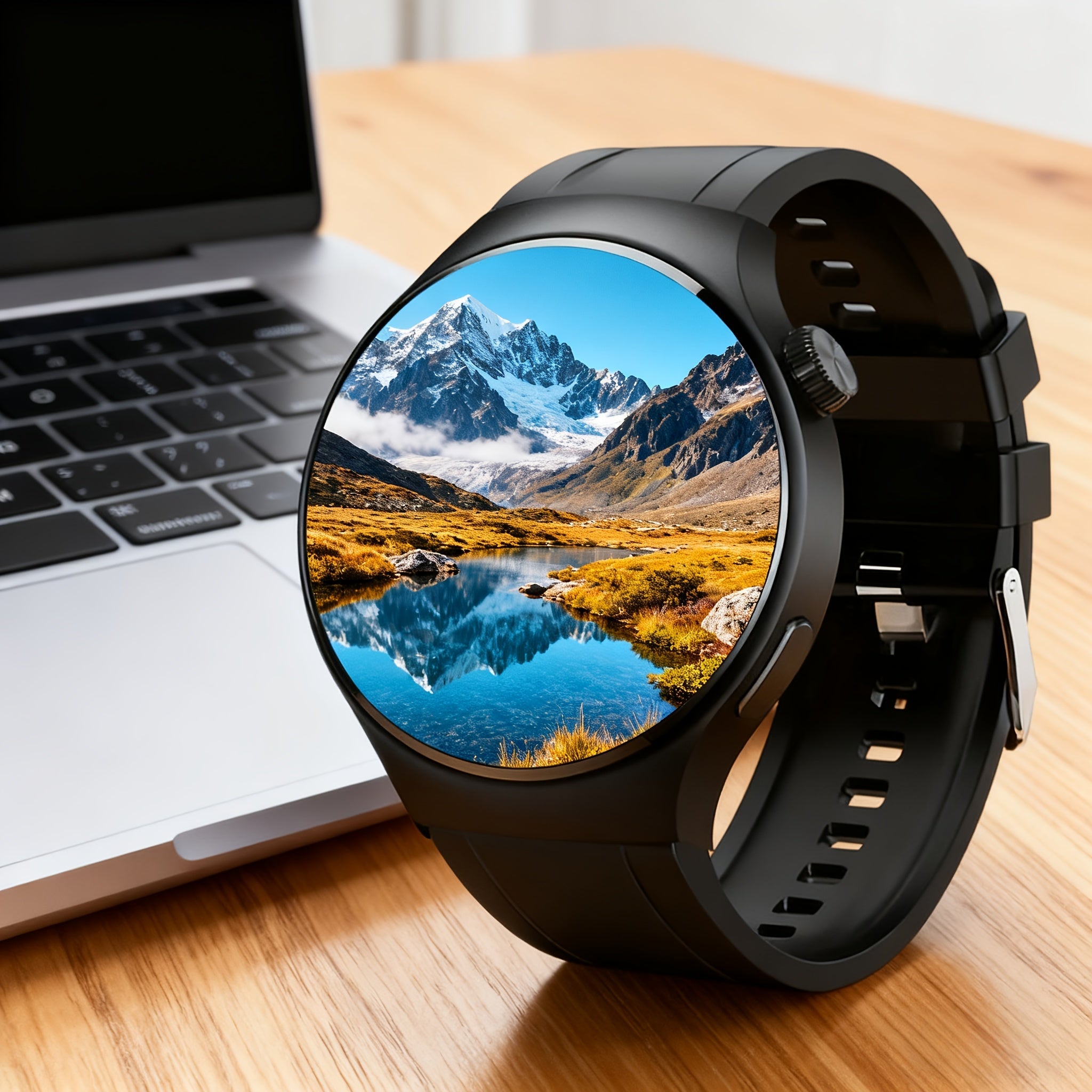 Smartwatch with Call Function Fitness Tracker for Men & Women – Silicone Strap, Step Counter, Heart Rate Monitor, Calorie Tracking, Sports Modes, Music & Camera Control
