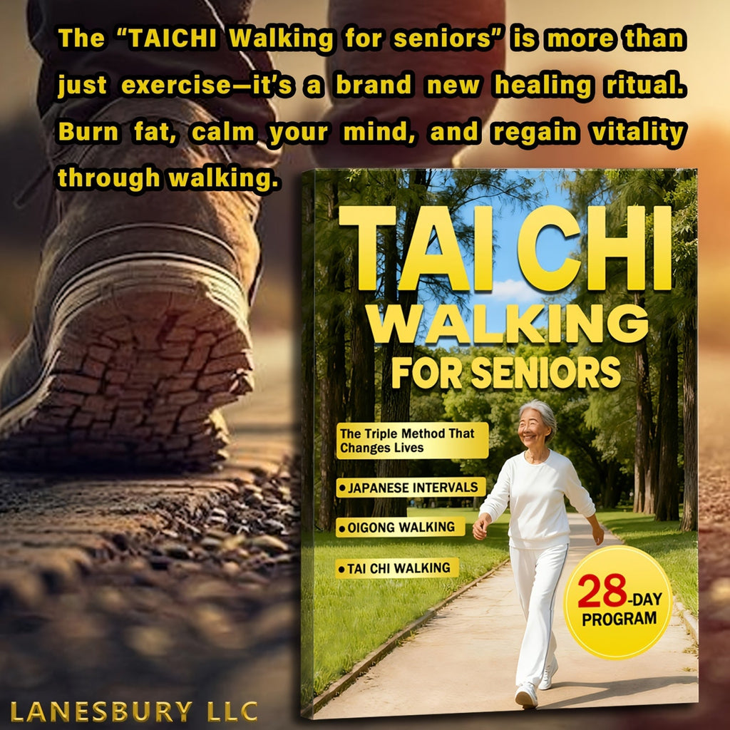 Tai Chi Walking for Seniors Book – 28-Day Triple Method for Gentle Weight Loss with Japanese Interval Walking & Qigong, Low-Impact Fitness Guide for Older Adults