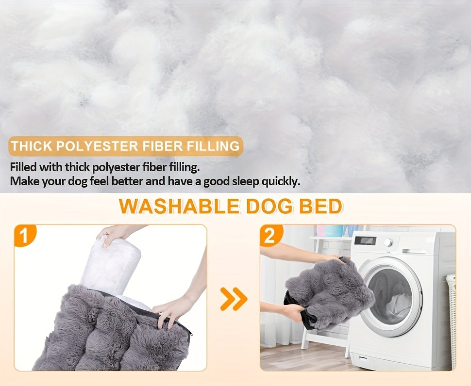 Orthopedic Dog Bed for Large Dogs Memory Foam Pet Bed with Removable Washable Cover Anti-Slip Base Faux Fur – Joint Relief Heavy Duty, Small Medium XL XXL Sizes