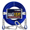 Heavy Duty Dog Tie-Out Cable for Large Dogs Up to 300 LBS Coated Steel Wire Yard Runner Leash with 360 Degree Swivel Hooks Outdoor Dog Run Cable for Backyard Camping in Blue Magenta Black S M L