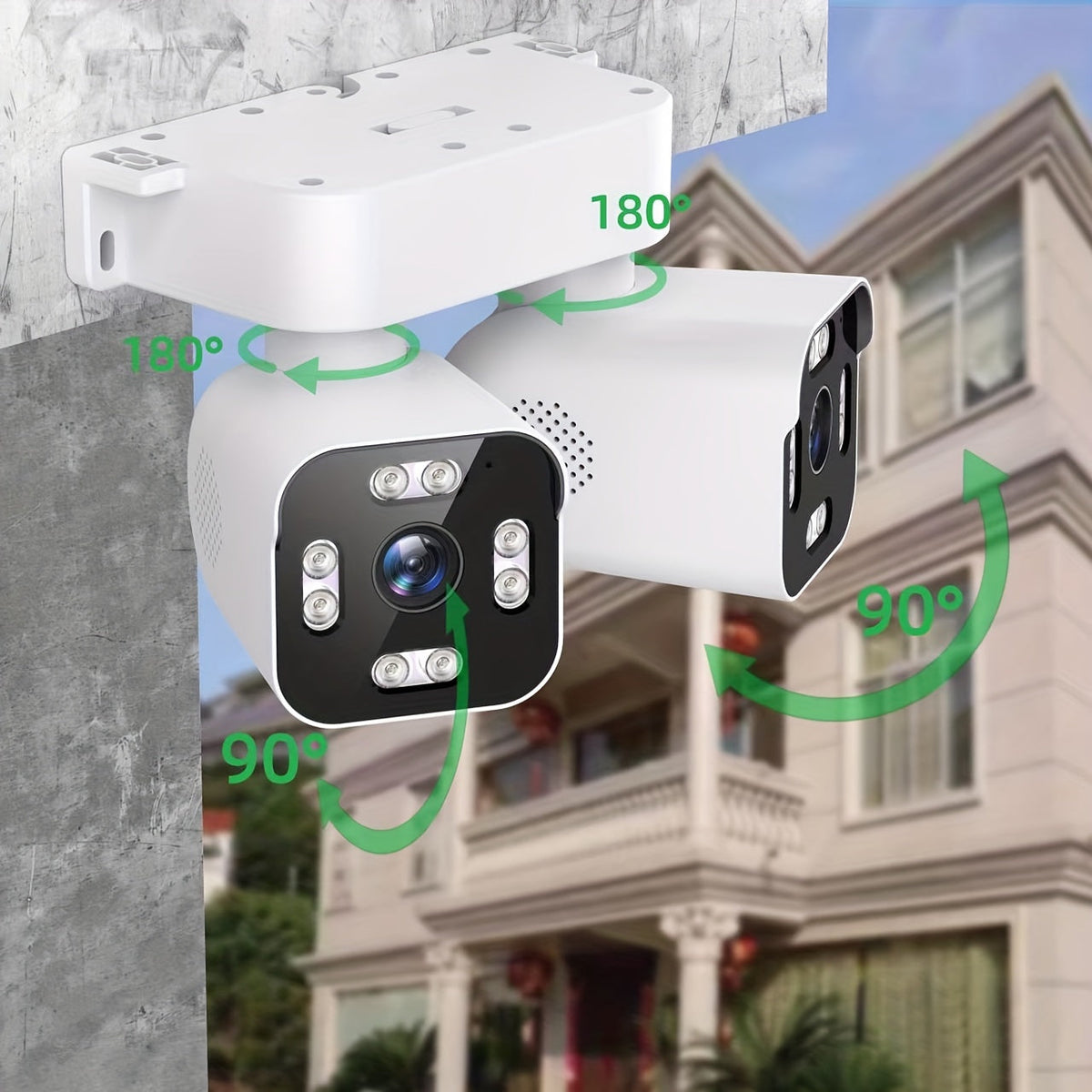 Dual Lens PTZ Security Camera Outdoor WiFi 5MP – 360° Pan Tilt 10x Electric Zoom Motion Detection Siren Alarm Two-Way Audio Color Night Vision 24/7 Wired Recording Home Surveillance