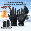 Winter Thermal Gloves Fleece Lined Windproof Touchscreen Zipper Closure Soft Warm Outdoor Gloves for Men Women Black Cold Weather Driving Running Cycling Hiking Daily Wear
