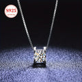 Moissanite S925 Sterling Silver Pendant Necklace for Women – Classic Sparkling Collarbone Chain, 1 or 2 Carat, Engagement, Wedding & Gift for Her, Mother’s Day, Birthday, Holiday