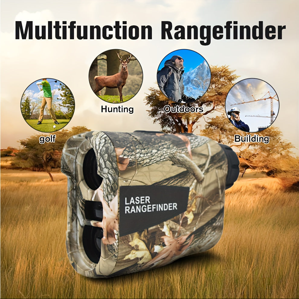 Laser Rangefinder 1200 Yards 6X Magnification Rechargeable – Slope Compensation Flagpole Lock Speed & Altitude Measurement Golf & Hunting Camo Rangefinder with Unit Conversion, LA12 Model