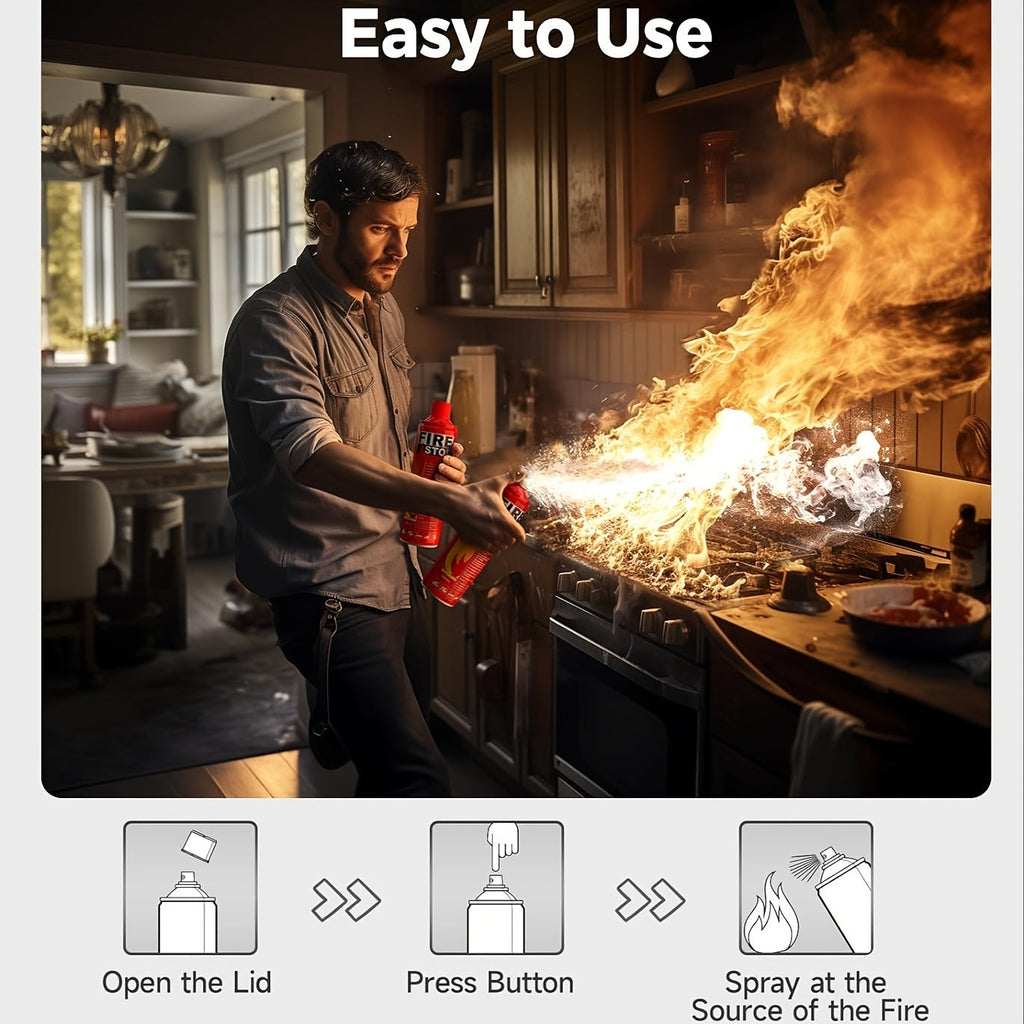 Portable Mini Fire Extinguisher for Home Car Kitchen Boat 4-in-1 Fire Stop with Mounting Bracket 2-Pack 4-Pack Essential Fire Safety for Every Room and Vehicle