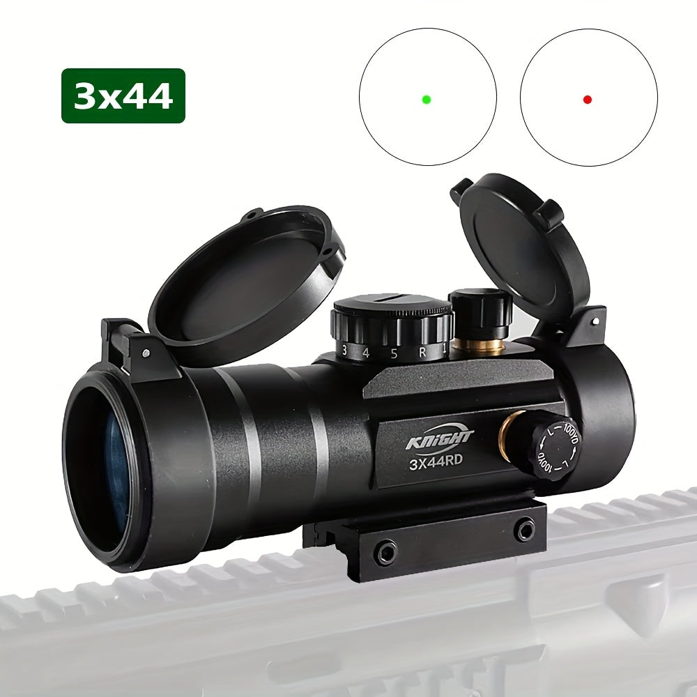 Knight Tactical Red Green Dot Sight Scope – 3x44 Magnified & 1x40 Red Dot Riflescope for Hunting Sport Shooting Airsoft, Fits 11mm 20mm Picatinny Rail, Aluminum Alloy Battery Powered