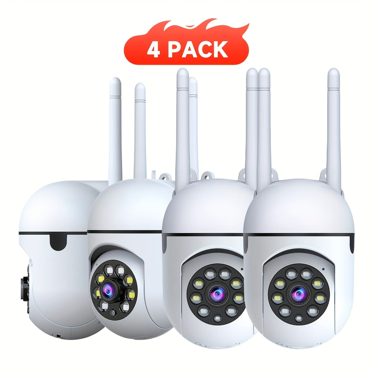 Indoor Security Camera 4 Pack 3MP Wireless WiFi – Cloud Storage, AI Motion Detection, Dual-Band 2.4G/5G, Two-Way Audio, Color Night Vision, Home Surveillance System