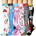 Compression Sports Socks 6 Pack Unisex Lightweight Mid-Calf – Casual Athletic Socks for Running Cycling Soccer Hiking Outdoor Activities & Travel, Sizes S/M & L/XL