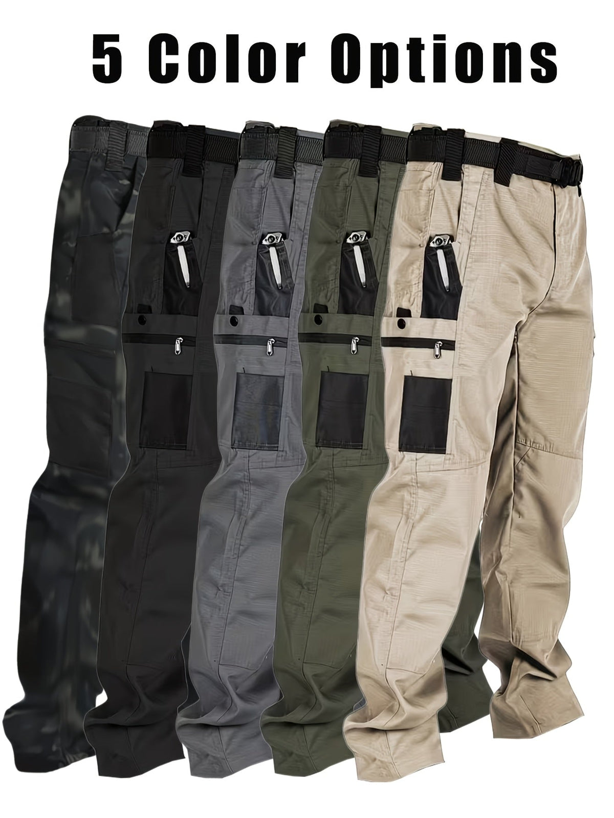 Men's Tactical Cargo Pants Quick-Dry Lightweight Multi-Pocket Hiking Outdoor Work Pants S-XXXL Black Grey Green Brown Regular Fit Utility Trousers