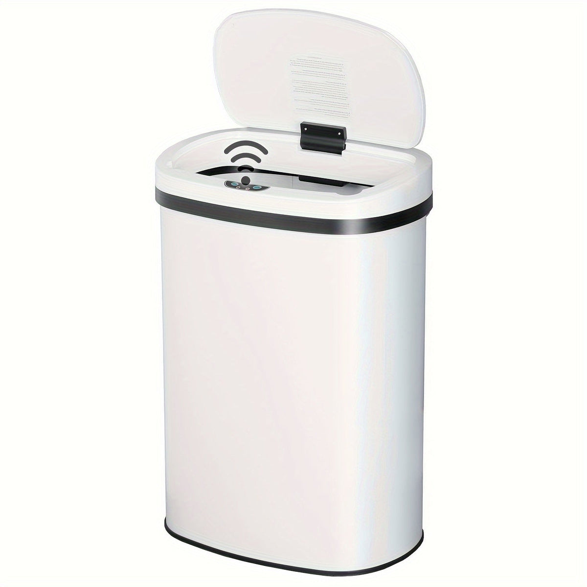 13 Gallon Touchless Trash Can 50L Automatic Motion Sensor Kitchen Waste Bin Stainless Steel & Plastic for Kitchen Office Bedroom Living Room