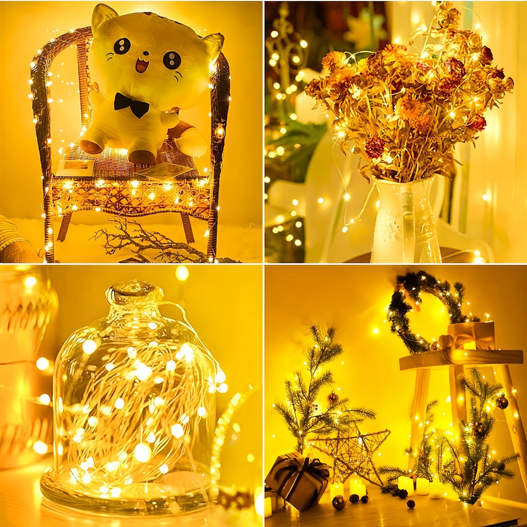 LED Fairy Lights Battery Operated 30 or 100 Pack 6.5ft 20 LED Silver Wire – Firefly String Lights for Wedding Christmas Halloween Bedroom Party & DIY Crafts